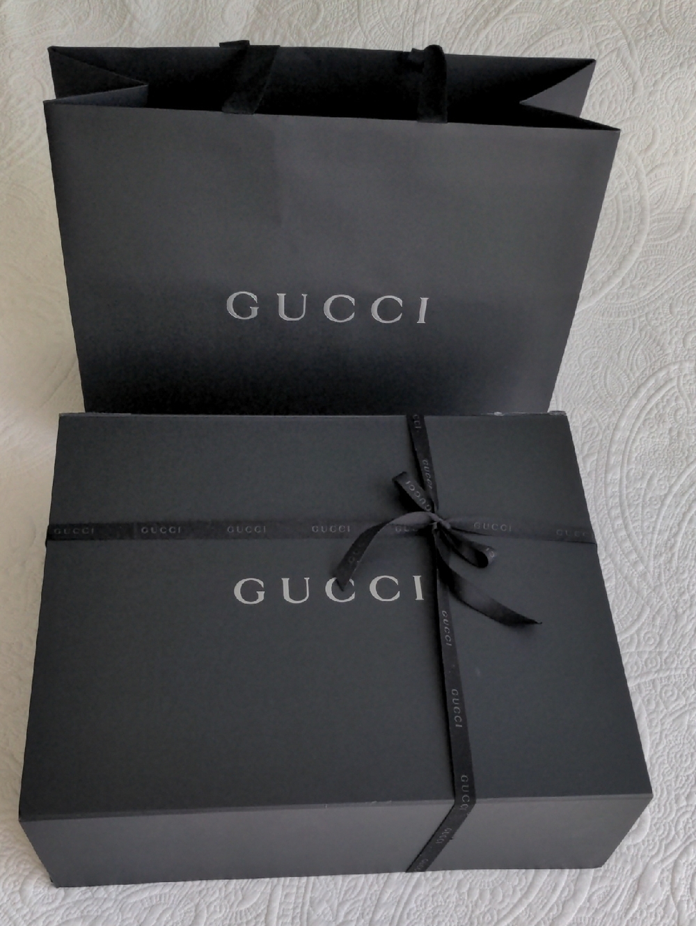 Gucci Large Box + Shopping Bag + Ribbon